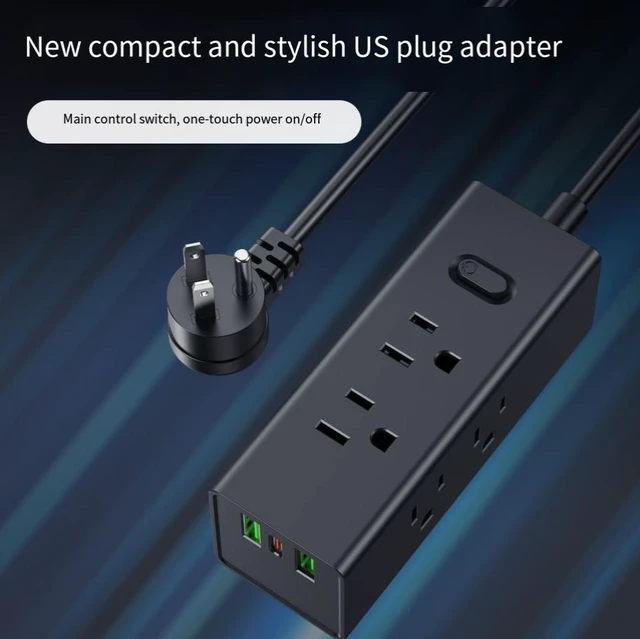 Alt view image 13 of 17 - USA-01 US Power Strip, 3-Outlet Surge Protector with 2 USB-A Ports (5V/2.1A), 1.2m Extension Cord All-Copper Conductors, Compact Desktop Design for Home Office 1875W/15A