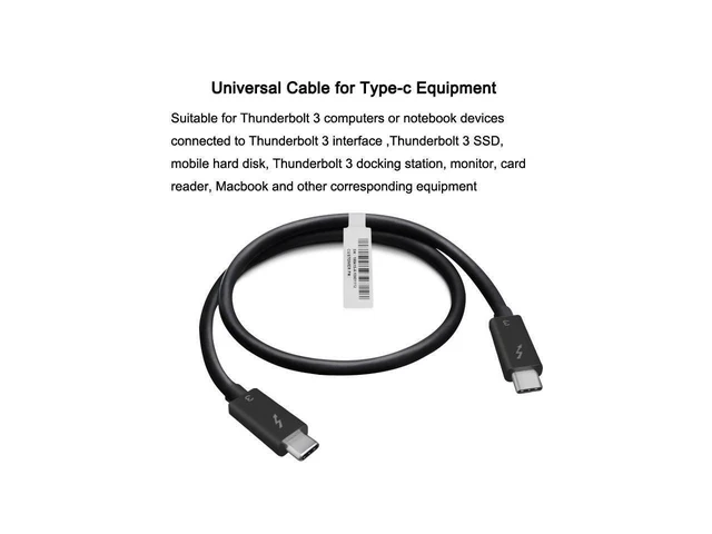 Alt view image 16 of 20 - 0.7M/2.3ft 100W Thunderbolt 3 cable 40Gbps 5K@60Hz Thunderbolt 3 to Thunderbolt 3 Cable for Thunderbolt 3 Docking Station Macs eokCXOY