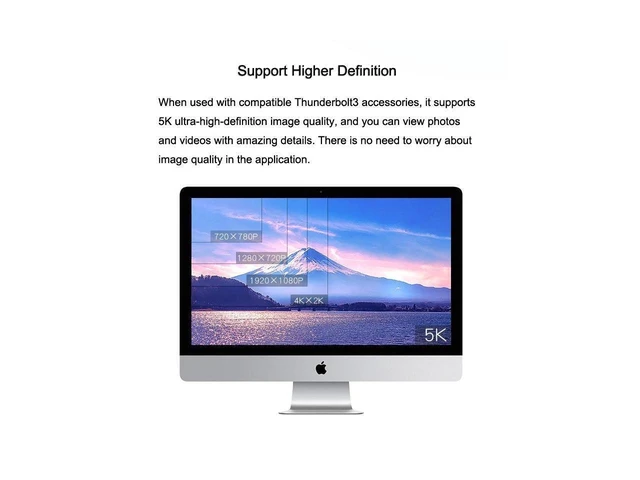 Alt view image 17 of 20 - 0.7M/2.3ft 100W Thunderbolt 3 cable 40Gbps 5K@60Hz Thunderbolt 3 to Thunderbolt 3 Cable for Thunderbolt 3 Docking Station Macs eokCXOY