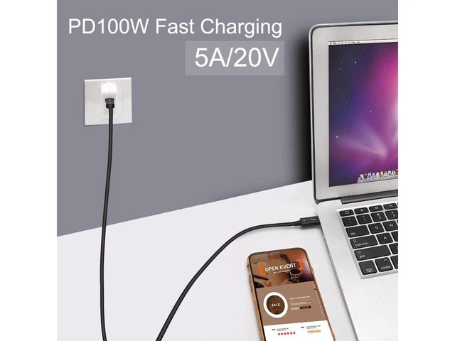 Alt view image 19 of 20 - 0.7M/2.3ft 100W Thunderbolt 3 cable 40Gbps 5K@60Hz Thunderbolt 3 to Thunderbolt 3 Cable for Thunderbolt 3 Docking Station Macs eokCXOY