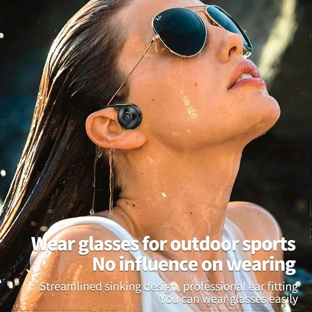 Alt view image 12 of 12 - Bluetooth 5.3 Bone Conduction Headphones, IPX6 Waterproof, 30H Playback, Open-Ear Sport Earphones (White)