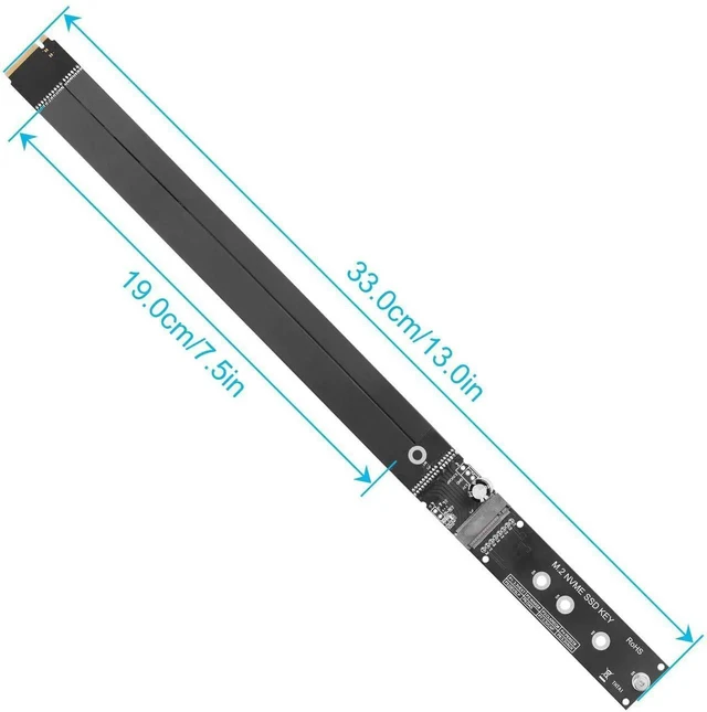 Alt view image 16 of 19 - M.2 NVMe SSD Extension Cable M2 M-Key NVME Male to Female Adapter for Motherboard SSD 2230/2242/2260/2280 NVME Support only (33 cm/13 in)