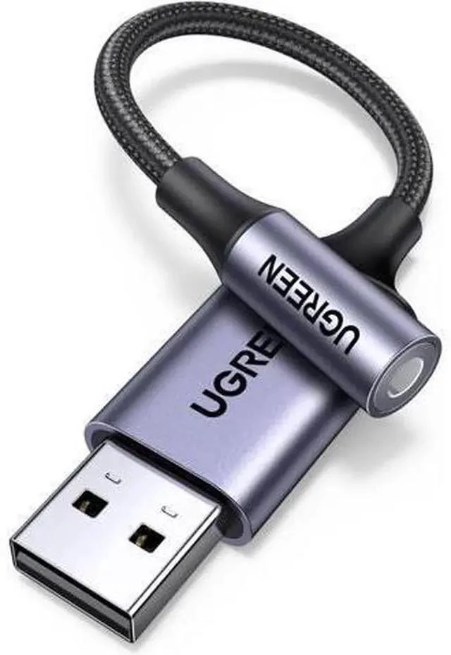 Alt view image 8 of 14 - WISDUM USB to 3.5mm Jack Audio Adapter Sound Card Support Mic TRRS Headphone DAC 24bit 96kHz Nylon Braided USB to Aux Jack Compatible with Windows Mac Linux PC PS5 PS4 Switch 2 Speaker, 9.8 Inch