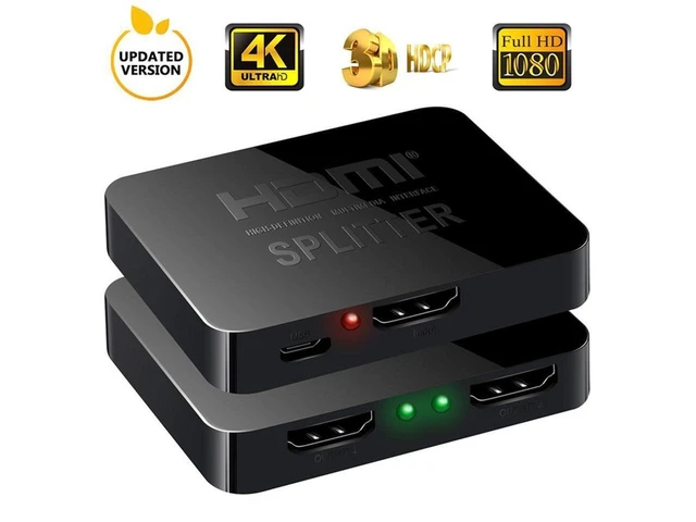 Alt view image 15 of 20 - HDMI Splitter 1x2, HDMI Splitter 1x2 Ultra Thin 1 Input 2 Output HDMI Switcher Box Support 4K@30Hz, 1080p@60Hz, 3D, 2160p for PS4, Xbox, Apple Tv and More eokCXOY