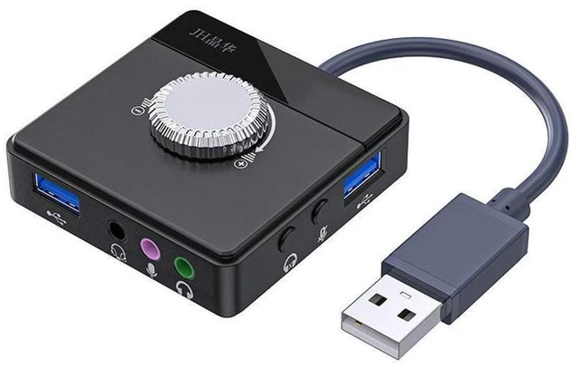 Alt view image 15 of 20 - USB Sound Card Desktop Computer Notebook External Audio Converter Microphone Voice Live Sound Card eokCXOY