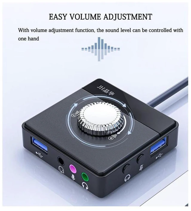 Alt view image 16 of 20 - USB Sound Card Desktop Computer Notebook External Audio Converter Microphone Voice Live Sound Card eokCXOY