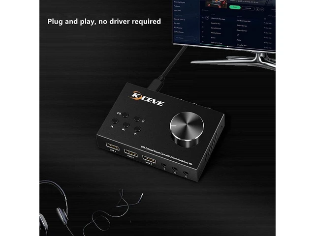 Alt view image 18 of 20 - External Sound Card with Volume Control, Multimedia USB Controller Knob, USB Audio Adapter with 3.5mm Headphone and Microphone Jack, for Windows, Mac, Linux, PC, Laptops, Desktops eokCXOY
