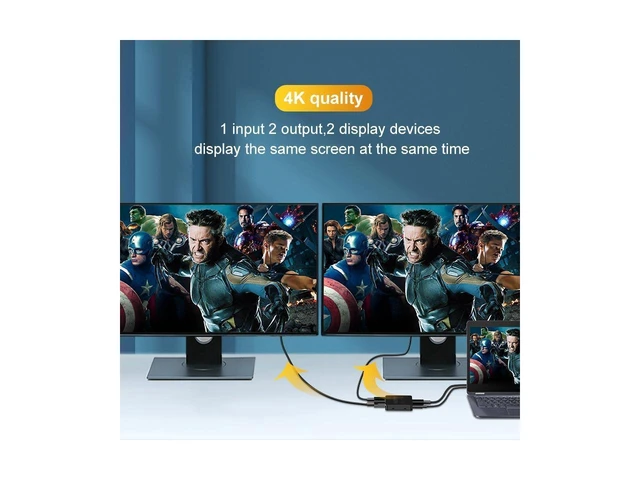 Alt view image 20 of 20 - HDMI Splitter 1x2, HDMI Splitter 1x2 Ultra Thin 1 Input 2 Output HDMI Switcher Box Support 4K@30Hz, 1080p@60Hz, 3D, 2160p for PS4, Xbox, Apple Tv and More eokCXOY