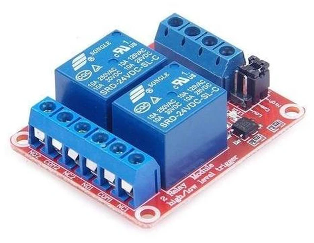 Alt view image 12 of 12 - WISDUM 2pcs DC 24V 2 Channel Relay Module with Isolated Optocoupler High and Low Level H/L Level Trigger Module Triggered by DC 24V