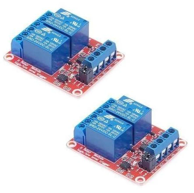 Alt view image 11 of 12 - WISDUM 2pcs DC 24V 2 Channel Relay Module with Isolated Optocoupler High and Low Level H/L Level Trigger Module Triggered by DC 24V