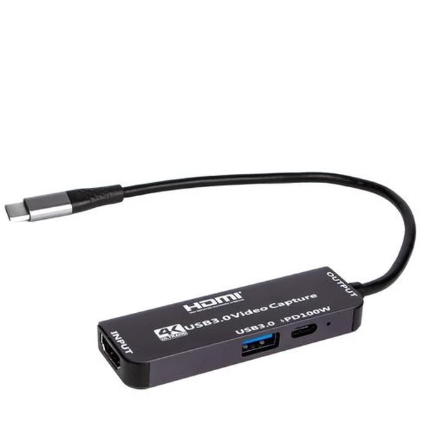 Alt view image 9 of 12 - Torpedo Nova USB C Video Capture Card 4K 30Hz, with 100W PD Charging & USB 3.0 Data Transfer, Plug & Play for OBS Streaming, Gaming, Conference, Compatible with Laptop, Phone, PC