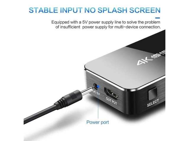 Alt view image 20 of 20 - HDMI Switch 2.0 4K HDMI Splitter Switch 4 In 1 Out HDMI Switcher Audio Extractor ARC & IR Control Support HDR HDMI Switch For PS3 PS4 HDTV eokCXOY