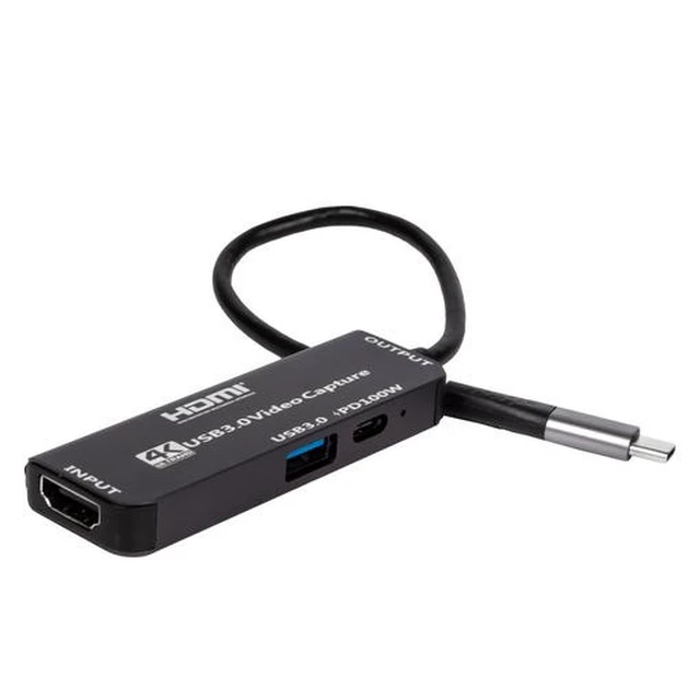 Alt view image 10 of 12 - Torpedo Nova USB C Video Capture Card 4K 30Hz, with 100W PD Charging & USB 3.0 Data Transfer, Plug & Play for OBS Streaming, Gaming, Conference, Compatible with Laptop, Phone, PC