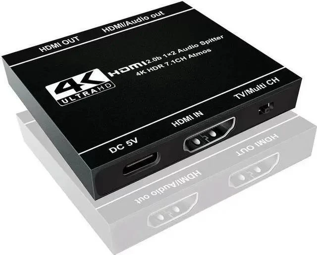 Alt view image 16 of 17 - Torpedo Nova HDMI 2.0 1x2 Splitter with Scaler, 4K@60Hz HDCP 2.2 Bypass, Dolby Atmos & HDR Support