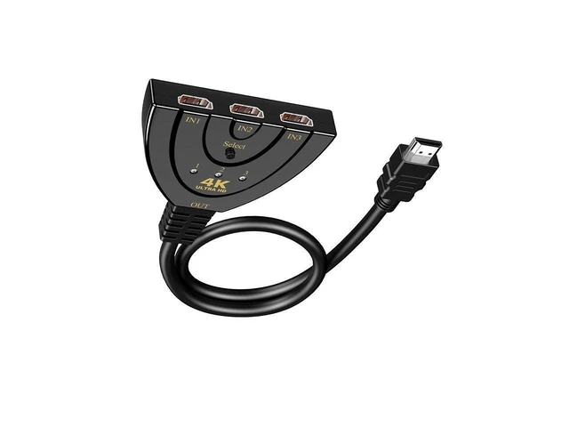 Alt view image 15 of 20 - HDMI Switch, 4K HDMI Splitter 3 in 1 Out,3 Port HDMI Switch 3x1 Switch Splitter with Pigtail Cable Supports Full HD 4K 1080P 3D Player eokCXOY