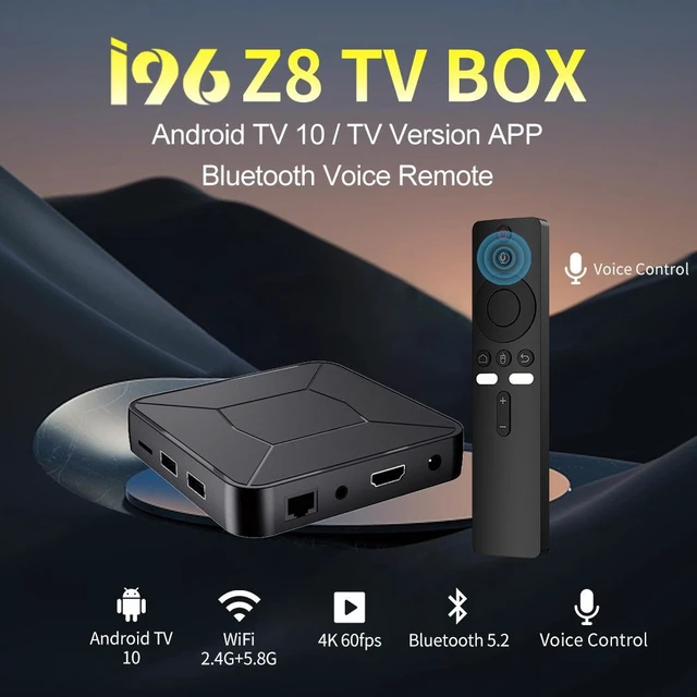 Alt view image 11 of 15 - I96Z8 Android TV Box 4K, Dual WiFi (2.4G/5G), BT5.2, 2GB+8GB, H.265, Google Certified, Voice Remote, Media Player