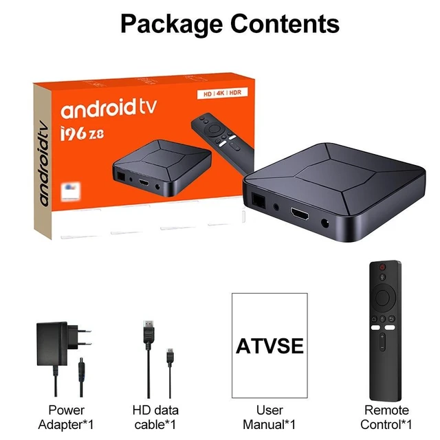 Alt view image 12 of 15 - I96Z8 Android TV Box 4K, Dual WiFi (2.4G/5G), BT5.2, 2GB+8GB, H.265, Google Certified, Voice Remote, Media Player