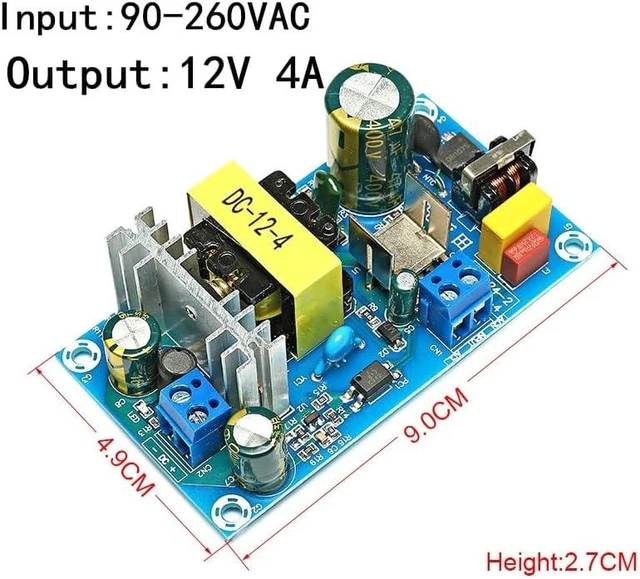 Alt view image 6 of 8 - 90-260 VAC to DC 12V 1A 2A 4A 6A 8A 13A 17A Switching Power Supply Board high Power Industrial Bare Board Module AC-DC (Color : 12V 4A, Size : 100-240V)
