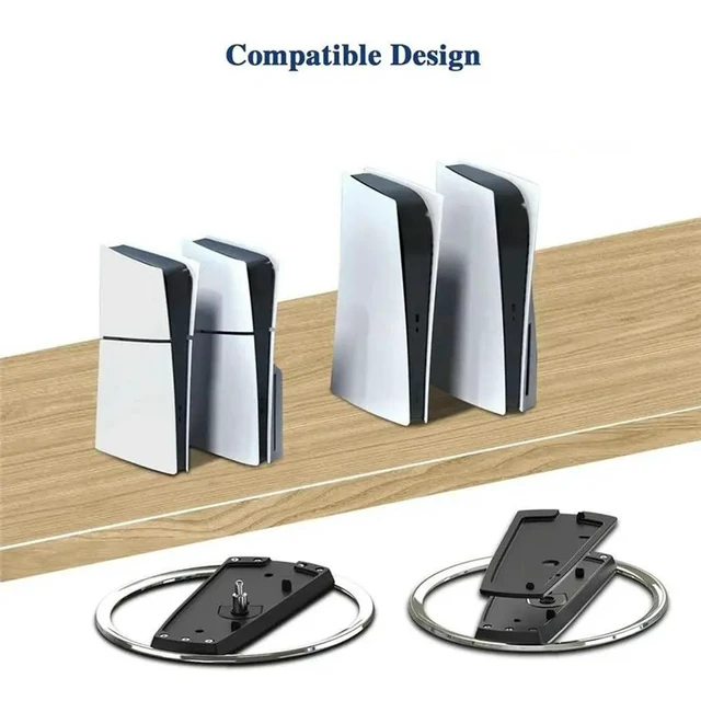 Alt view image 8 of 12 - Slim Vertical Stand For PS5 Secure, Stylish Base For 5 Disc And Digital Models