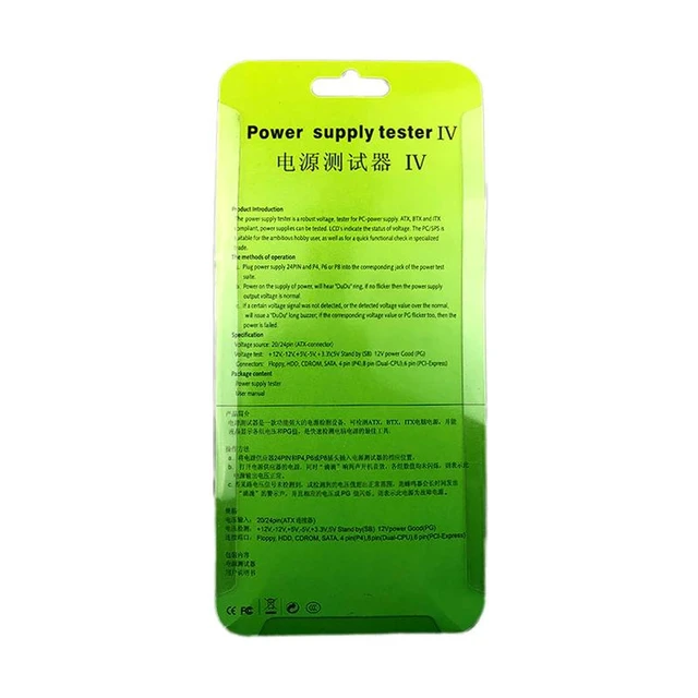 Alt view image 9 of 12 - Digital LCD Computer PC Power Supply Tester Checker 20/24 pin SATA HDD ATX BTX Meter Power Supply Tester Checker Power Measuring