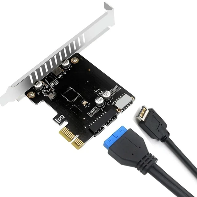 Alt view image 2 of 2 - FOR PCI Express Card Type-E Expansion Card PCI-E To USB3.0 (19/20 pin) Converter Card Type-E Front Panel Type-C Expansion Card