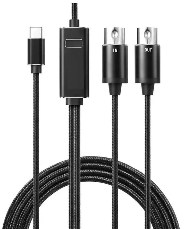 Alt view image 4 of 6 - MIDI Cable Converter USB-C MIDI Interface Cable Plug & Play For Keyboard/Synthesizer/Piano/Drum Machine