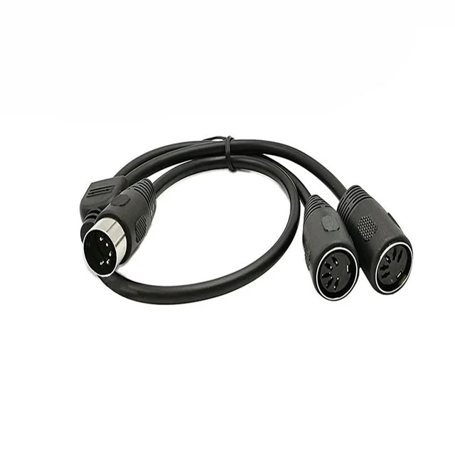 Alt view image 2 of 2 - FOR DIN 5-Pin Splitter Y Adapter MIDI Cable, MIDI 5 Pin Male to Dual 2 x DIN-5 Female Extension Audio Cable (D5P M-2F,0.5meter)