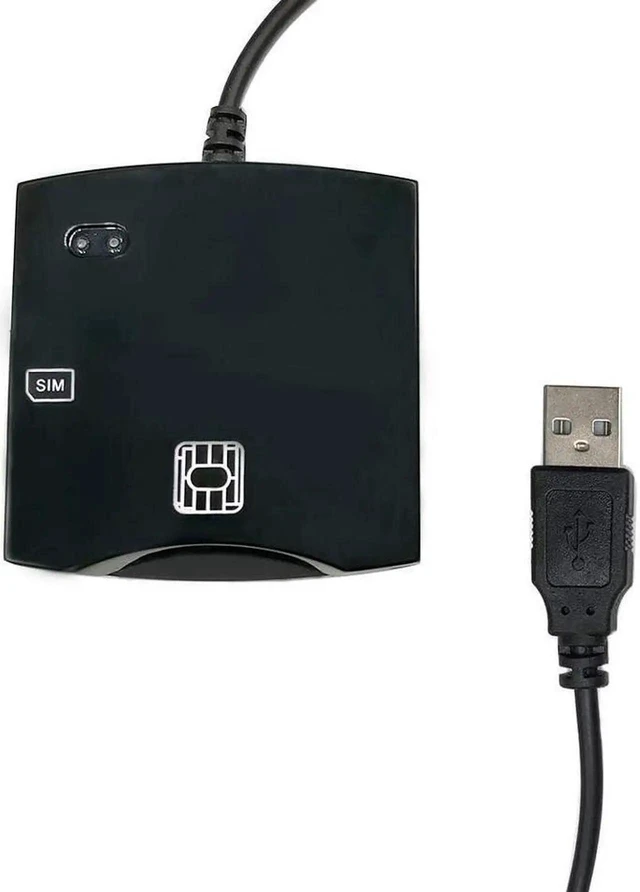 Alt view image 17 of 19 - EMV SIM eID Smart Chip Card Reader Writer Programmer #N68 DOD Military USB Common Access CAC Smart Card Reader + SDK Kit, Compatible Windows (Black)