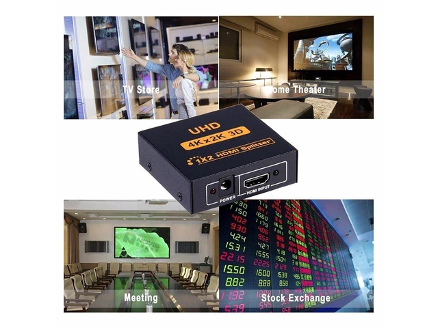 Alt view image 20 of 20 - 4K HDMI Splitter 1X2 HDMI Splitter with power supply for HDTV DVD STB PC laptop eokCXOY