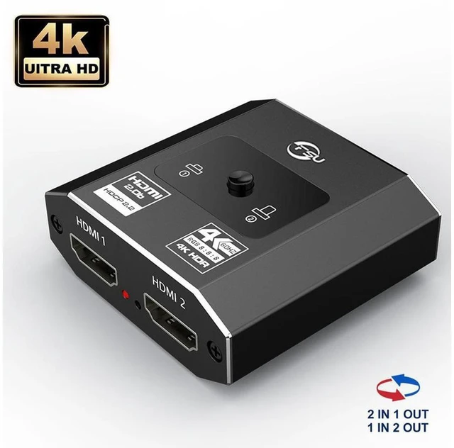 Alt view image 15 of 20 - HDMI Switcher 4K HDMI Splitter Bi-Direction 1x2/2x1 Adapter HDMI Switcher 4k2k@60HZ for DVD PS3 PS4 Fire TV HDMI Switch eokCXOY