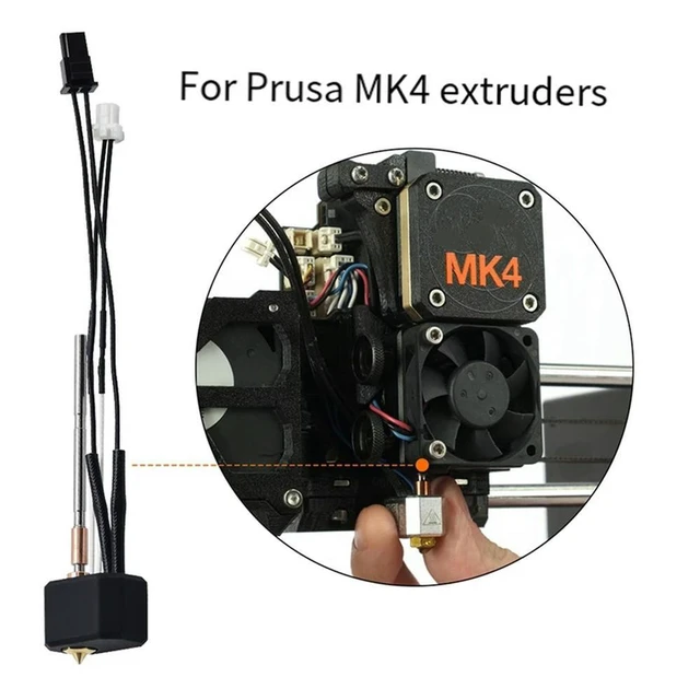 Alt view image 6 of 8 - Ruth's sister For Prusa I3 MK4 Extruder Hotend+E3DV6 Brass Nozzle 0.4Mm 24V 40W Heating Rod Kit For Prusa I3 3D Printer Accessories