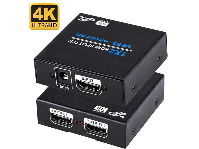 Alt view image 15 of 20 - HDMI Splitter 1x2 , 1 in 2 Out HDMI Splitter Audio Video Distributor 3D & 4K x 2K Box for HDTV, STB, DVD, PS3, Projector Etc eokCXOY