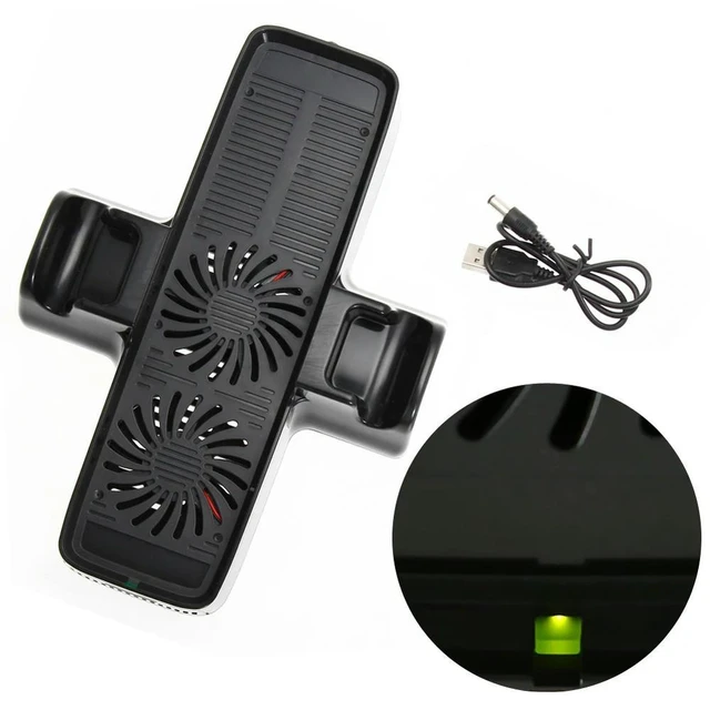 Alt view image 9 of 12 - Console Cooling Fan ABS Cooling Fan Bracket with Dual Dock Stand Accessories for XBOX 360 Game Controller