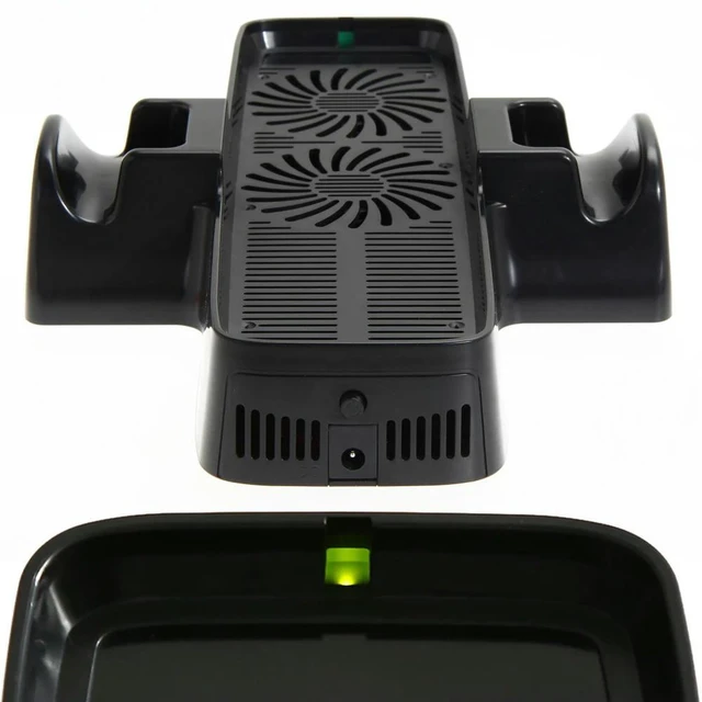 Alt view image 10 of 12 - Console Cooling Fan ABS Cooling Fan Bracket with Dual Dock Stand Accessories for XBOX 360 Game Controller