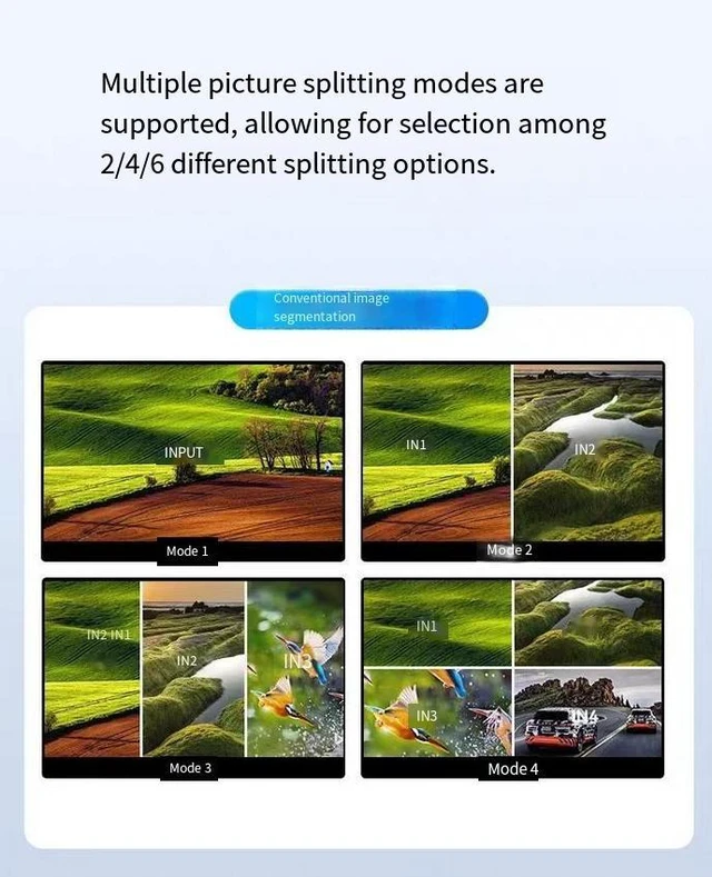 Alt view image 14 of 18 - Torpedo Nova 6x1 HDMI Multi-Viewer & Seamless Switcher - 4K 6-in-1 Video Wall Splitter, Support 2/4/6 Screen Division, Metal Housing, Remote & Button Control for Surveillance, Live Production