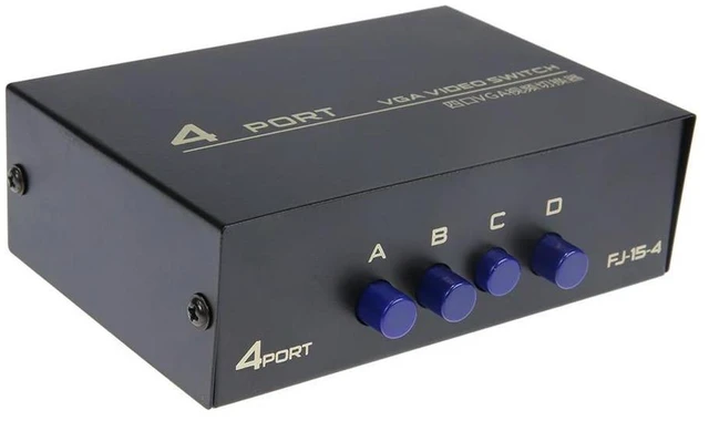 Alt view image 7 of 12 - 4 Port VGA Splitter Box 1 in 4 Out 4 PC To 1 Monitor VGA Vedio Splitter 130MHz Bandwidth Switcher Box for Monitor PC