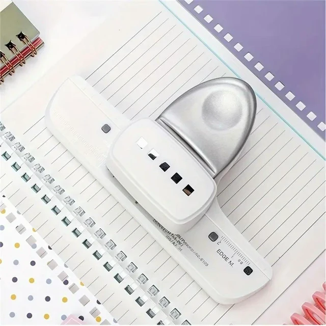 Alt view image 5 of 6 - Handheld Square 5-Hole Paper Puncher, Loose-Leaf Stationery Punch, DIY Diary Binding Tool Office Equipment Press