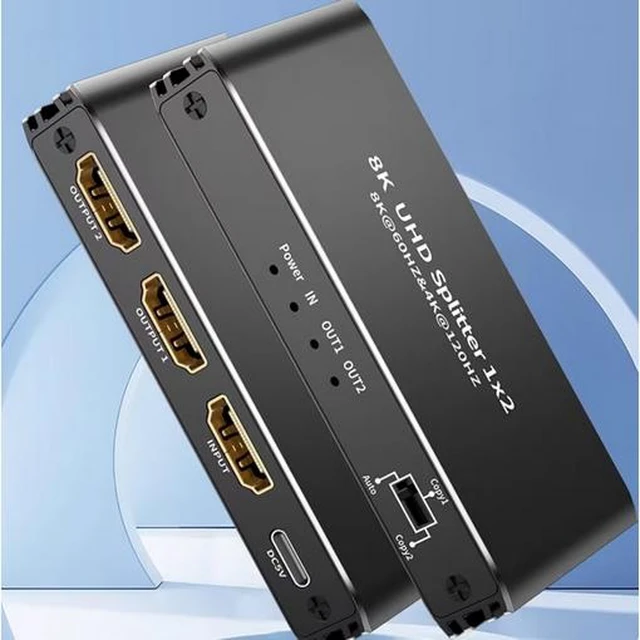 Alt view image 7 of 12 - Torpedo Nova HDMI 2.1 1x2 Splitter with Scaler, 8K@60Hz/4K@120Hz, HDCP 2.3 Bypass, HDR10 & VRR Support