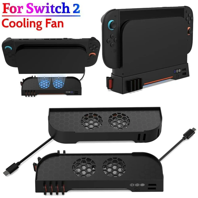 Alt view image 5 of 6 - For Switch 2 Cooling Fan with RGB Light Cooling Fan Multifunctional Ventilation Fan with 8 Game Card Slots for Switch 2 Console