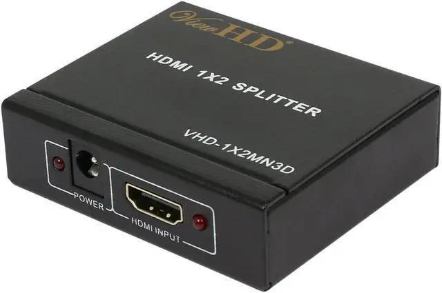 Alt view image 6 of 8 - WISDUM 2 Port 1x2 Powered HDMI 1 in 2 Out Mini Splitter for 1080P & 3D | Model: VHD-1X2MN3D