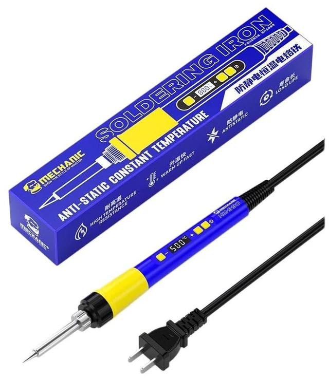 Alt view image 8 of 14 - HK-990 Thermostatic Electric Soldering Iron 90W High Power Anti-static Adjustable Portable Welding Solder Repair Tool
