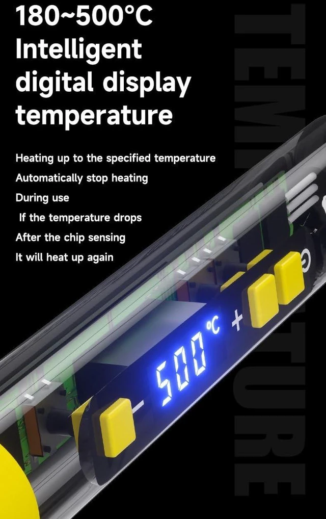 Alt view image 13 of 14 - HK-990 Thermostatic Electric Soldering Iron 90W High Power Anti-static Adjustable Portable Welding Solder Repair Tool
