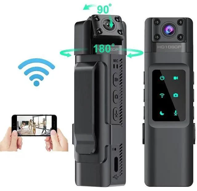 Alt view image 13 of 15 - Outdoor HD 720P Body Camera Infrared Night Vision, Rotatable Lens, Magnetic Mount, Sports Action Camera, WiFi
