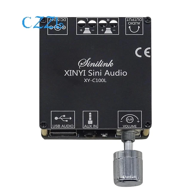 Alt view image 5 of 6 - XY-C100L Sini Audio 100W Stereo Bluetooth digital power amplifier board dual channel 360 degree stepless tuning