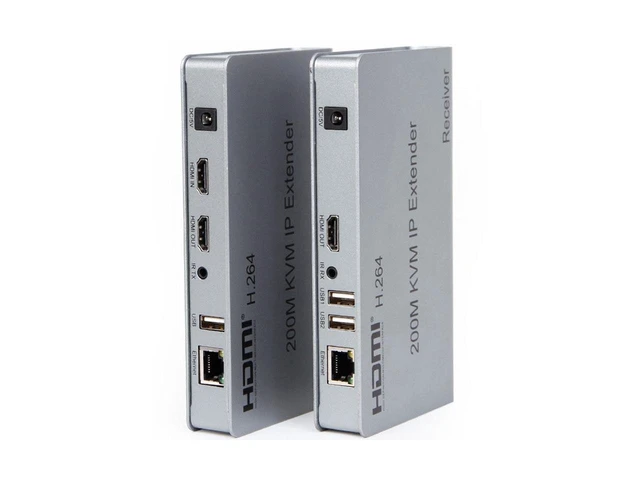 Alt view image 15 of 20 - 1080P HDMI KVM Extender USB Mouse/Keyboard Extension 200M by Cat/RJ45/LAN/UTP Network Cable,IR Control,TX/RX 3.5MM R/L Audio Output eokCXOY