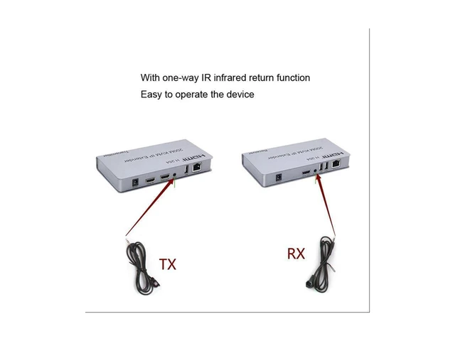 Alt view image 19 of 20 - 1080P HDMI KVM Extender USB Mouse/Keyboard Extension 200M by Cat/RJ45/LAN/UTP Network Cable,IR Control,TX/RX 3.5MM R/L Audio Output eokCXOY