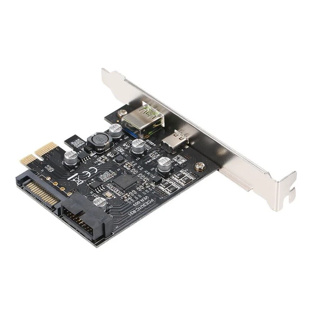 Alt view image 10 of 14 - PCI-e to USB3.1 Type-C Expansion Card PCI-E to USB Fast Charge with 19Pin Front Adapter Card GEN1 5G PCI-express