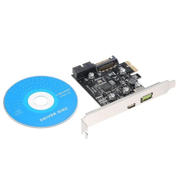 Alt view image 8 of 14 - PCI-e to USB3.1 Type-C Expansion Card PCI-E to USB Fast Charge with 19Pin Front Adapter Card GEN1 5G PCI-express