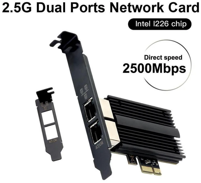 Alt view image 15 of 20 - 2.5Gbps PCIe Network Card Dual RJ45 Port Adapter with Intel I226 Chipset 2500/1000/100Mbps PCI Express Gigabit Ethernet NIC Card RJ45 LAN Port Controller for Desktop Gaming Office eokCXOY