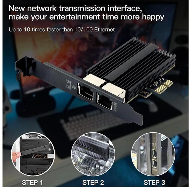 Alt view image 20 of 20 - 2.5Gbps PCIe Network Card Dual RJ45 Port Adapter with Intel I226 Chipset 2500/1000/100Mbps PCI Express Gigabit Ethernet NIC Card RJ45 LAN Port Controller for Desktop Gaming Office eokCXOY